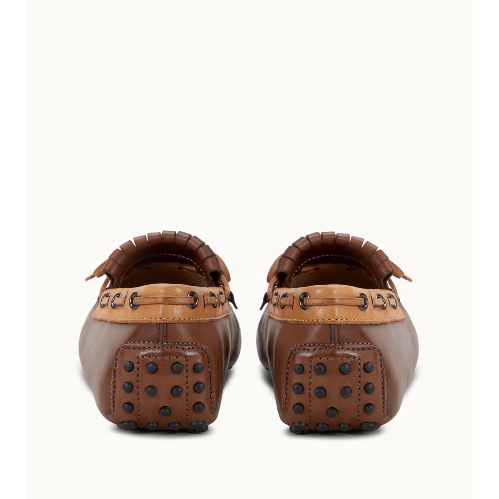 gommino driving shoes in leather and canvas