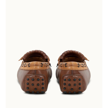 gommino driving shoes in leather and canvas