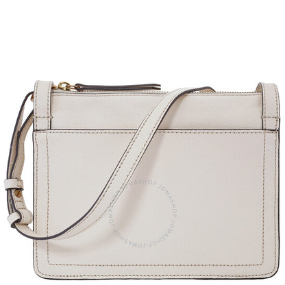 Fossil, White Taryn Leather Crossbody Bag