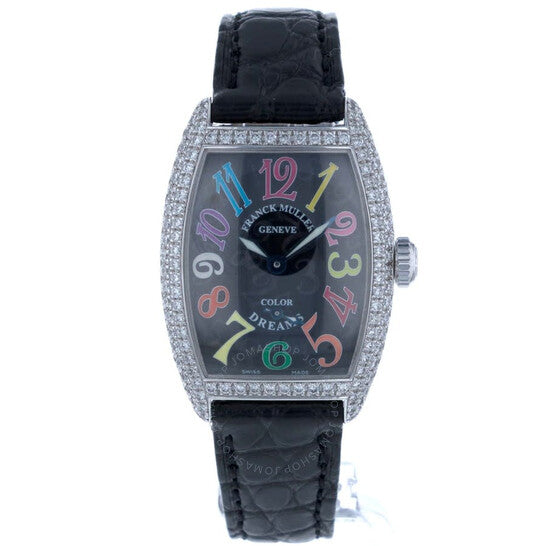 Franck Muller, Cintree Curvex Automatic Diamond Black Dial Ladies Watch