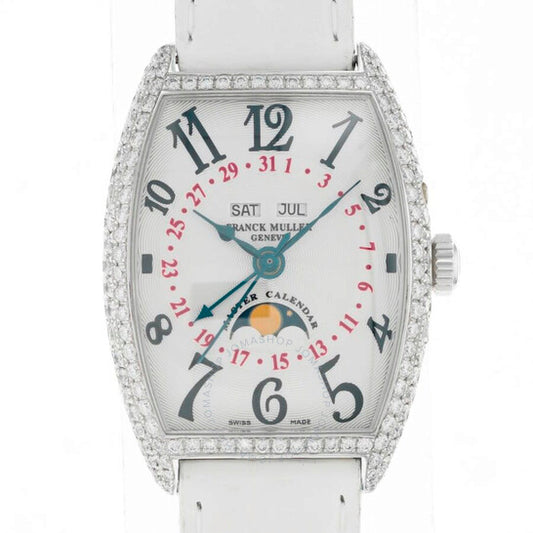 ساعة سينتري كيرفيكس أوتوماتيكية بطور القمر ومينا أبيض من فرانك مولر للسيدات