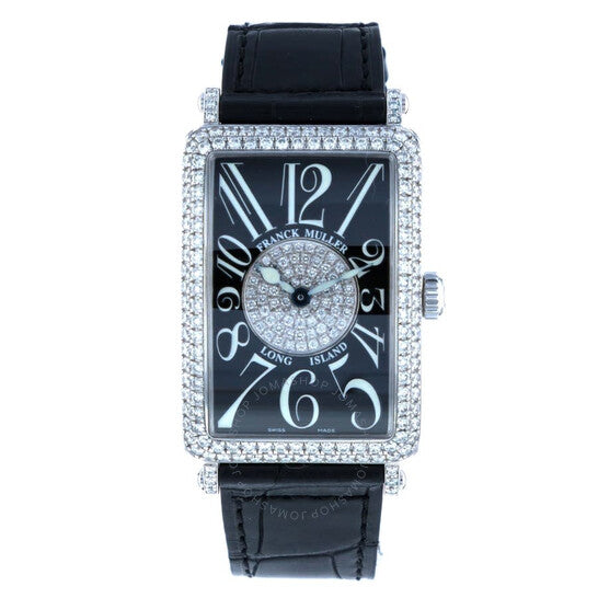 Franck Muller, Long Island Quartz Diamond Black Dial Ladies Watch