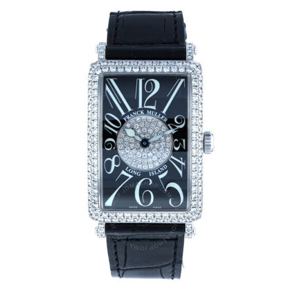 Franck Muller, Long Island Quartz Diamond Black Dial Ladies Watch