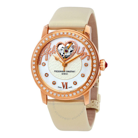 Frederique Constant, Amour Heart Beat White Dial Ladies Watch