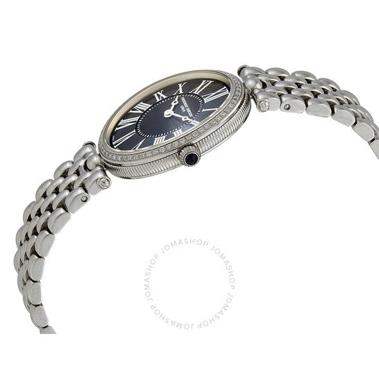 Frederique Constant, Art Deco Quartz Diamond Black Dial Ladies Watch