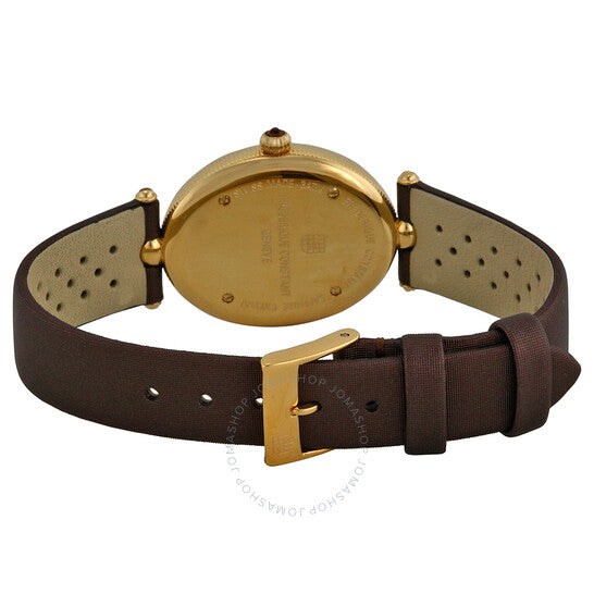 Frederique Constant, Art Deco Silver Dial Brown Stain Ladies Watch