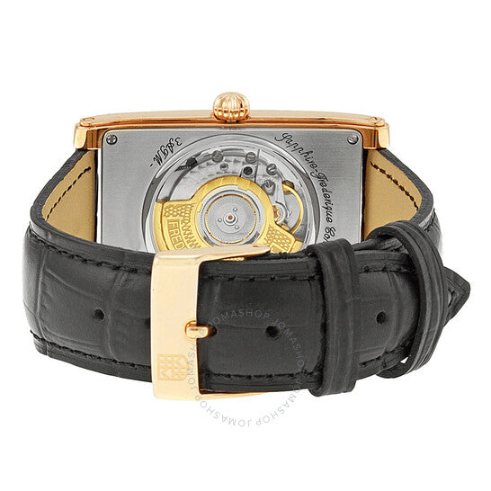 Frederique Constant, Automatic Black Dial Black Leather Strap Menas Watch