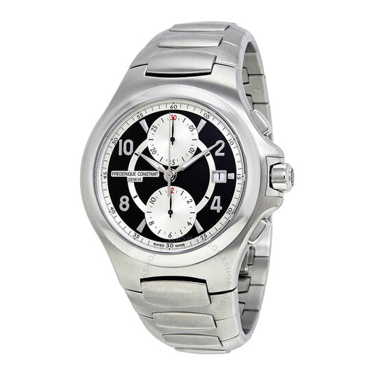 ساعة فريدريك كونستانت أوتوماتيكية للرجال بمينا أسود وفضي