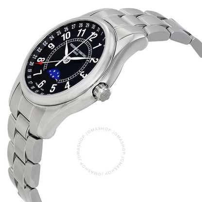 Frederique Constant, Black Dial Stainless Steel Men's Watch