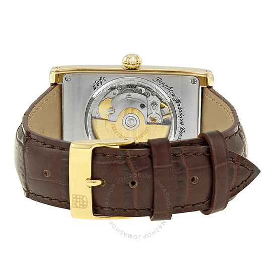 Frederique Constant, Carree Automatic Silver Dial Leather Strap Men's Watch