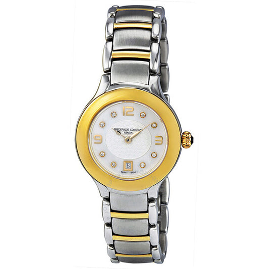Frederique Constant, Carree Mother of Pearl Diamond Two-tone Ladies Watch 220WAD2ER3B