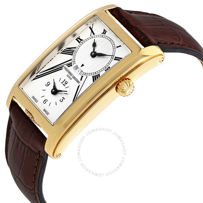 Frederique Constant, Carree Silver Dual Time Dial Men's Watch