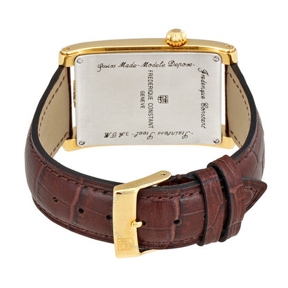 Frederique Constant, Carree Silver Dual Time Dial Men's Watch