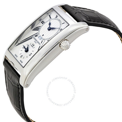 Frederique Constant, Carree Silver Dual Time Dial Men's Watch