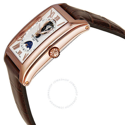 Frederique Constant, Carree White Dial Brown Leather Strap Ladies Watch