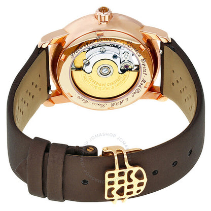 Frederique Constant, Chocolate Guilloche Mother of Pearl Leather Ladies Watch