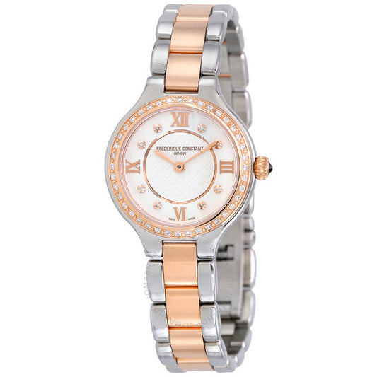 Frederique Constant, Classcis Delight Silver Diamond Dial Two-tone Steel Ladies Watch