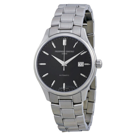 Frederique Constant, Classic Black Dial Stainless Steel Men's Watch