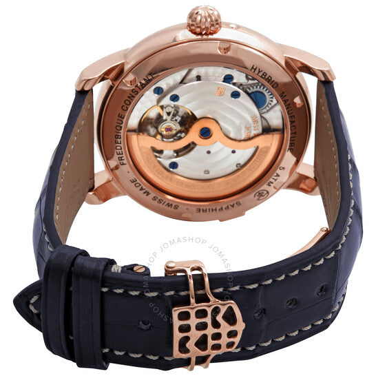 ساعة فريدريك كونستانت الكلاسيكية الهجينة الأوتوماتيكية للرجال بمينا أزرق