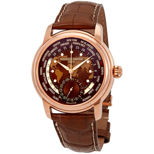 ساعة فريدريك كونستانت، ساعة وورلدتايمر وورلد تايم أوتوماتيكية للرجال من إنتاج كلاسيكي
