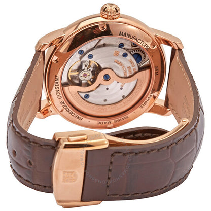 ساعة فريدريك كونستانت الكلاسيكية للرجال، أوتوماتيكية بمراحل القمر، بمينا فضي