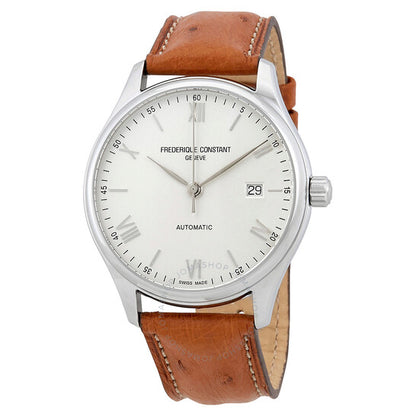 Frederique Constant, Classic Silver Dial Tan Leather Men's Watch