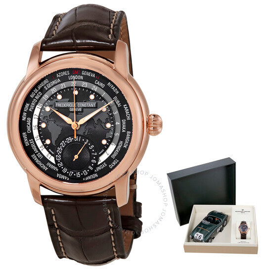 Frederique Constant, Classic Wolrdtimer Automatic Dark Grey Dial Men's Watch