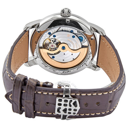 ساعة فريدريك كونستانت الكلاسيكية للرجال، أوتوماتيكية بمينا رمادية، وساعة وولردتايمر