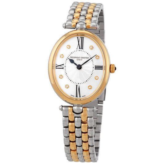 Frederique Constant, Classics Art Deco Quartz Diamond White Dial Ladies Watch