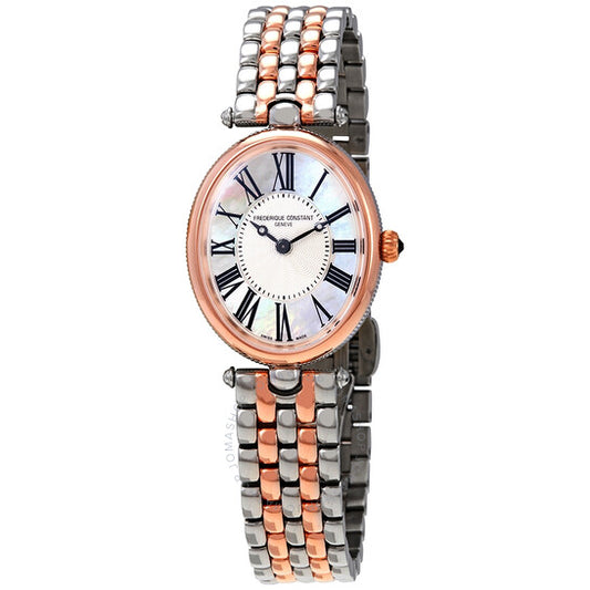 Frederique Constant, Classics Art Deco Quartz White Mother of Pearl Dial Ladies Watch