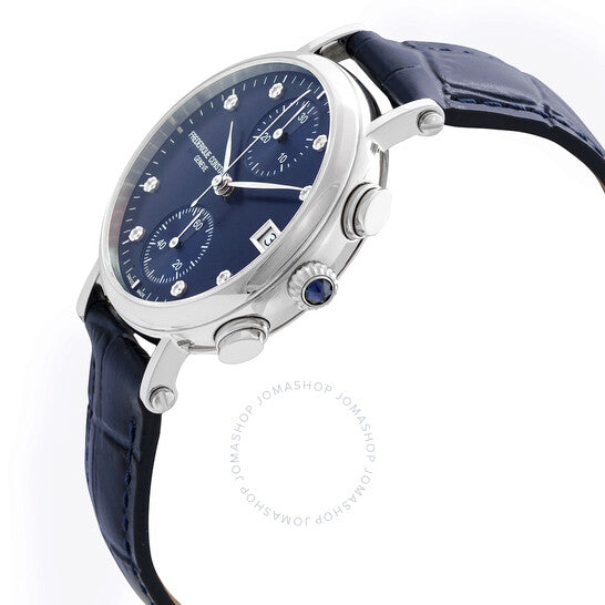 Frederique Constant, Classics Chronograph Quartz Diamond Blue Dial Ladies Watch