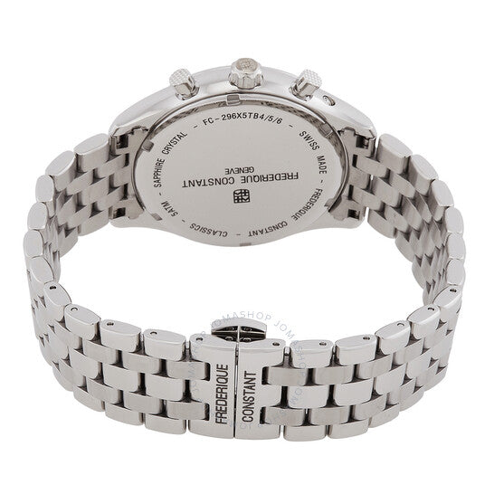 ساعة فريدريك كونستانت الكلاسيكية كرونوغراف كوارتز بمينا فضي للرجال