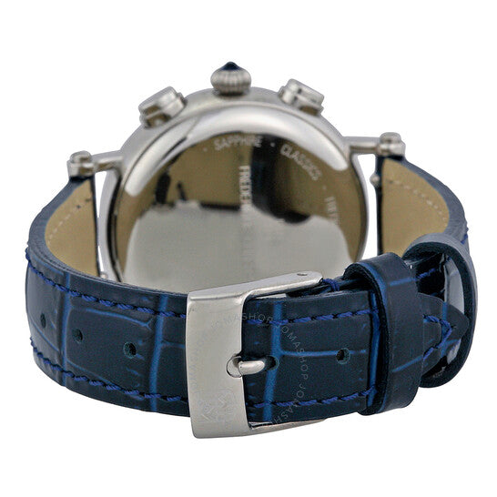 Frederique Constant, Classics Chronograph White Dial Blue Leather Ladies Watch