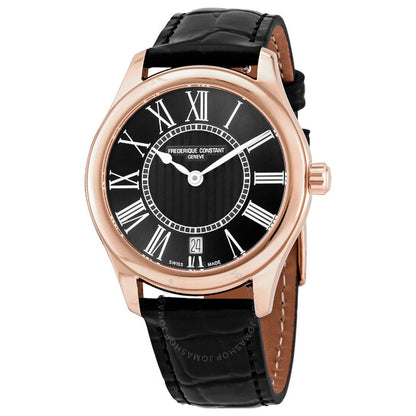 Frederique Constant, Classics Quartz Black Dial 36 mm Watch