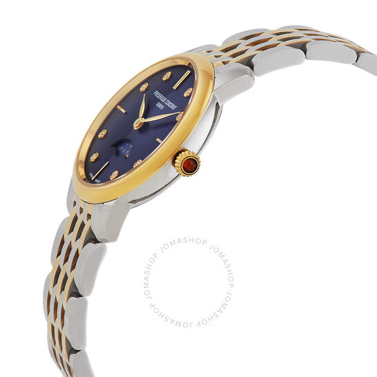 Frederique Constant, Classics Quartz Diamond Blue Dial Ladies Watch