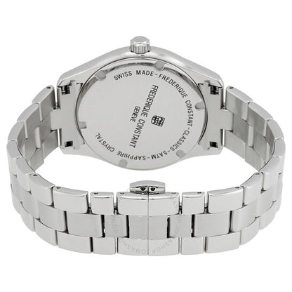 ساعة فريدريك كونستانت الكلاسيكية كوارتز بمينا أبيض من الألماس