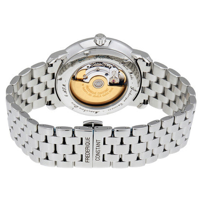 ساعة فريدريك كونستانت الكلاسيكية للرجال، أوتوماتيكية، بمينا فضي