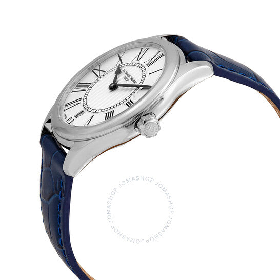 Frederique Constant, Classics Silver Dial Blue Leather Ladies Watch