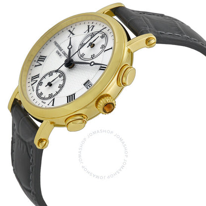 Frederique Constant, Classics Silver Dial Chronograph Leather Ladies Watch