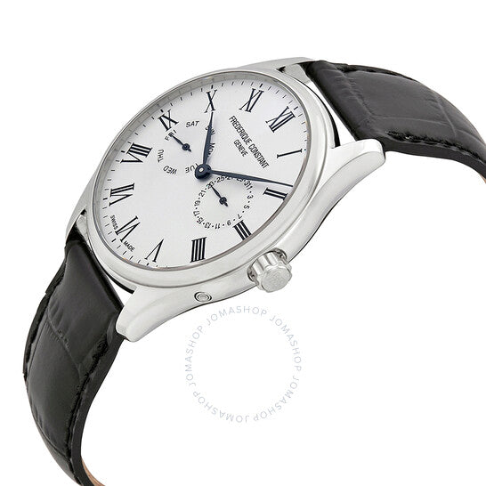 Frederique Constant, Classics Silver Dial Men's Black Leather Watch