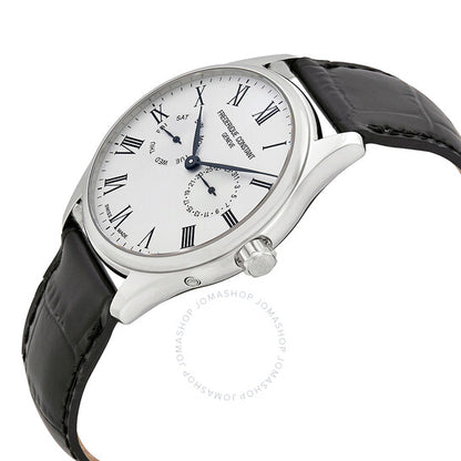Frederique Constant, Classics Silver Dial Men's Black Leather Watch