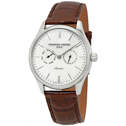 ساعة فريدريك كونستانت الكلاسيكية للرجال بمينا فضي