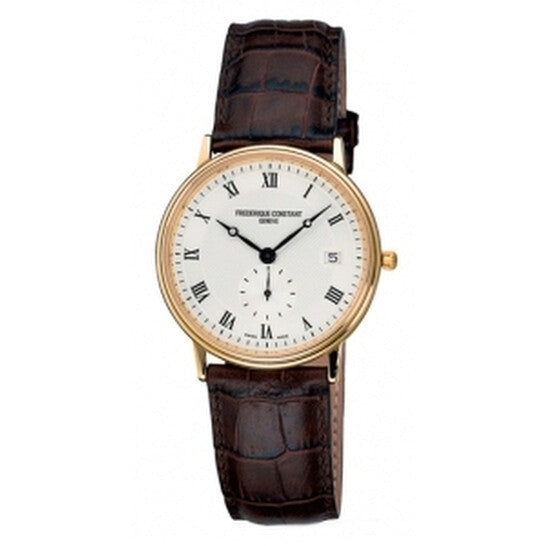 Frederique Constant, Classics Slim Line Silver Dial Leather Men's Watch
