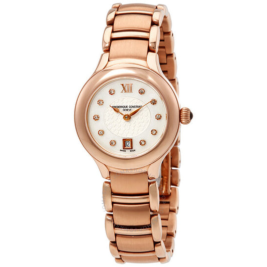 Frederique Constant, Delight White Dial Rose Gold-plated Ladies Watch
