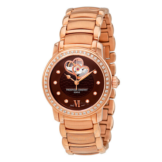 Frederique Constant, Double Heart Beat Brown Dial Automatic Ladies