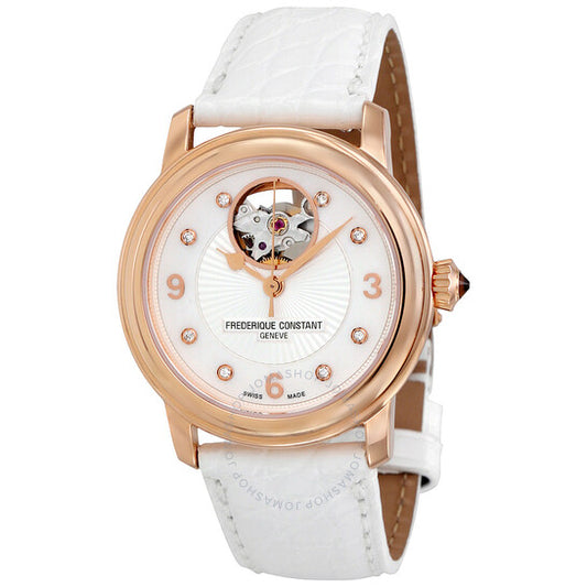 Frederique Constant, Heart Beat Mother of Pearl Diamond Dial Ladies Watch