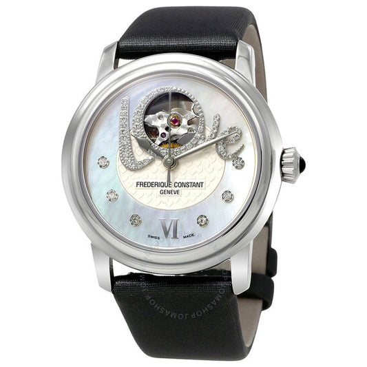Frederique Constant, Heart Beat Mother of Pearl Diamond Dial Ladies Watch