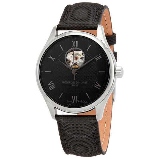 ساعة فريدريك كونستانت هارتبيت الأوتوماتيكية للرجال بمينا أسود