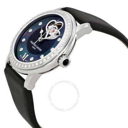 Frederique Constant, Heartbeat Automatic Diamond Black Dial Ladies Watch