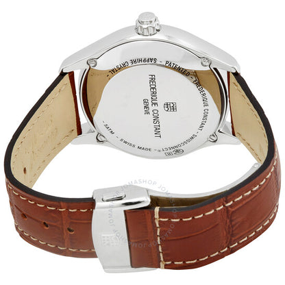 Frederique Constant, Horological Quartz Brown Leather Men's Smart Watch